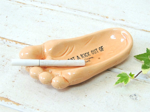 カリフォルニア ベアフット・足型・セラミック製・ヴィンテージ・灰皿・アシュトレイ・スーベニア