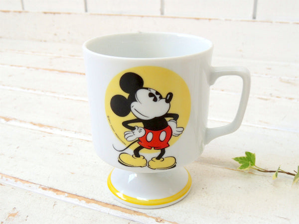 ミッキーマウス ウォルトディズニー・ヴィンテージ・陶器製・フッテッド・マグカップ・里返り品