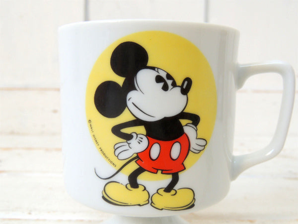 ミッキーマウス ウォルトディズニー・ヴィンテージ・陶器製・フッテッド・マグカップ・里返り品
