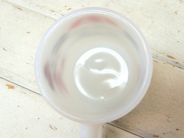 【グラスベイク】ディズニー・ミッキー&ミニー・ミルクガラス製・マグカップ・食器 USA