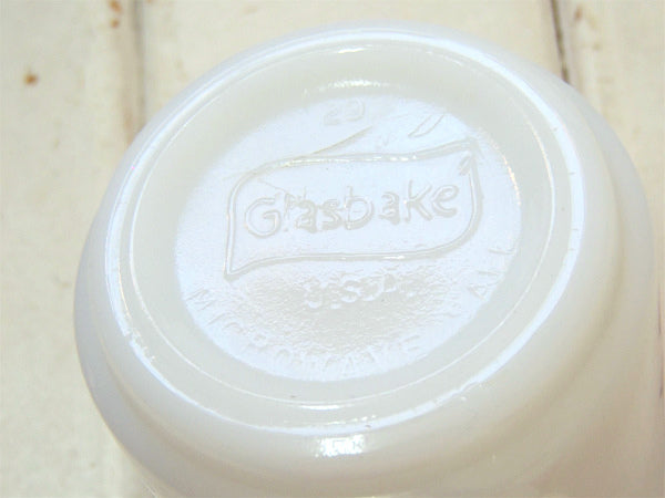 【グラスベイク】ディズニー・ミッキー&ミニー・ミルクガラス製・マグカップ・食器 USA