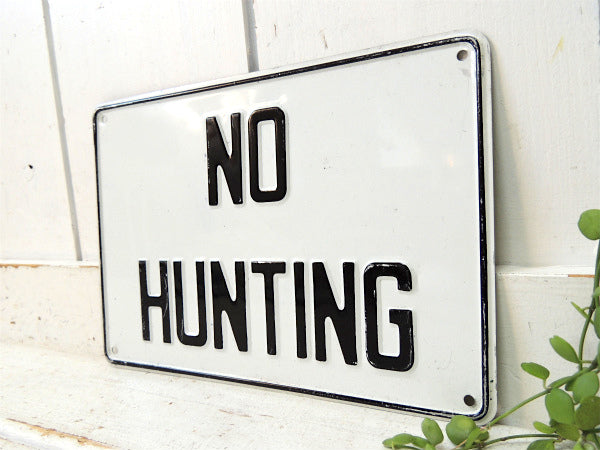 【1960~1970s・NO HUNTING・デッドストック】ヴィンテージ・アルミ製・サイン・看板