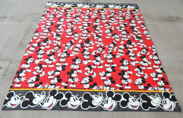 ミッキーマウス ミッキー 総柄 ビッグサイズ ヴィンテージ カーペットカバー ラグ マット USA