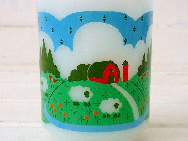【Fire King】ファイヤーキング・メドウズ・羊&牧場柄・マグカップ　USA