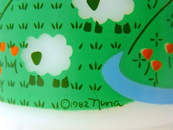 【Fire King】ファイヤーキング・メドウズ・羊&牧場柄・マグカップ　USA