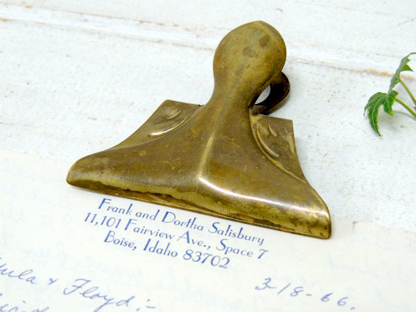 ノスタルジック 真鍮製 OLD アンティーク クリップ ペーパークリップ  USA