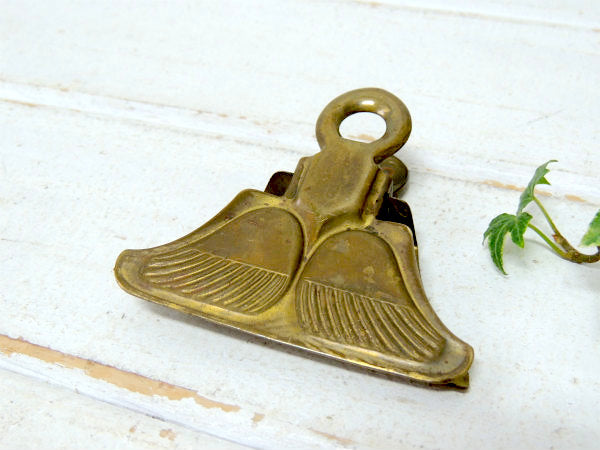 ノスタルジック 真鍮製 OLD アンティーク クリップ ペーパークリップ  USA