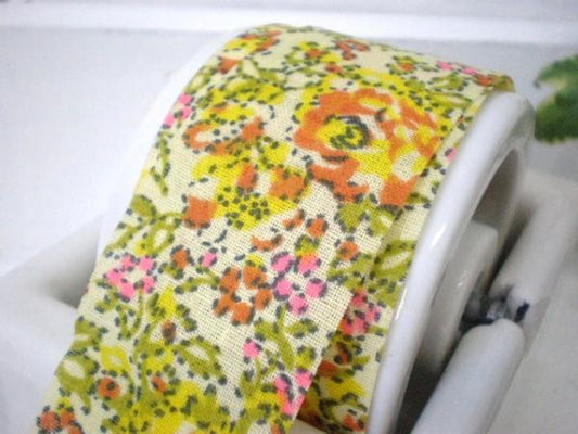 USA デッドストック・花柄ヴィンテージ・リボン