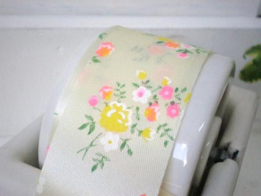 USA デッドストック・花柄ヴィンテージ・リボン