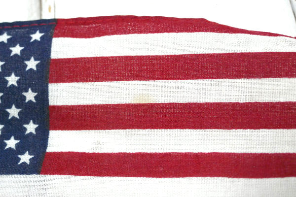 50星 アメリカ合衆国・ヴィンテージ USA 星条旗 アメリカンフラッグ 布製 ポール付き
