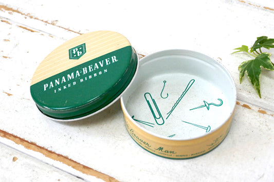 PANAMA BEAVER インクリボン アンティーク ティン缶 ブリキ缶 ステーショナリー 文房具 USA