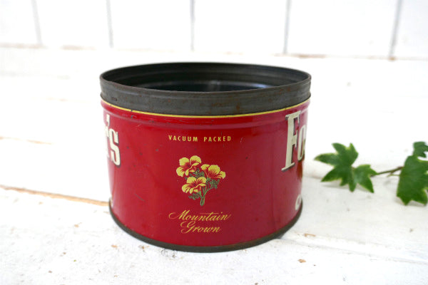 1952's フォルジャーズ レッド・ブリキ製・ヴィンテージ・コーヒー缶・coffee 缶 US