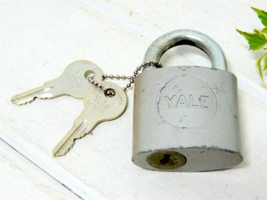 YALE 南京錠 鍵付き ヴィンテージ パッドロック USA 工業系 インダストリアル ガレージ 防犯