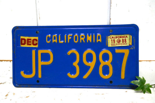 JP 3987 青色 カリフォルニア 1969's~ ヴィンテージ ナンバープレート USA