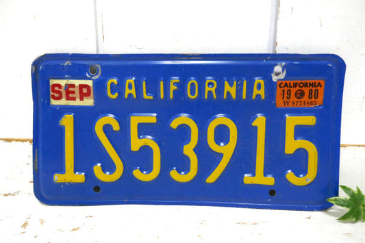 1S 53915 青色 カリフォルニア 1969s~ ヴィンテージ ナンバープレート USA アメ車
