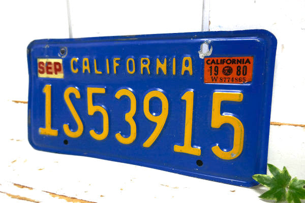 1S 53915 青色 カリフォルニア 1969s~ ヴィンテージ ナンバープレート USA アメ車