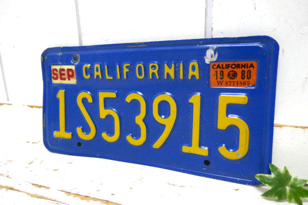 1S 53915 青色 カリフォルニア 1969s~ ヴィンテージ ナンバープレート USA アメ車