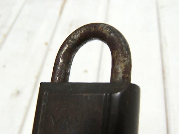 YALE・U.S. アンティーク・南京錠・真鍮製・鍵付き・パッドロック・工業系