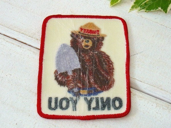 【1940's~/スモーキーベア/刺繍】“ONLY YOU”ヴィンテージ・ワッペン/パッチ/USA