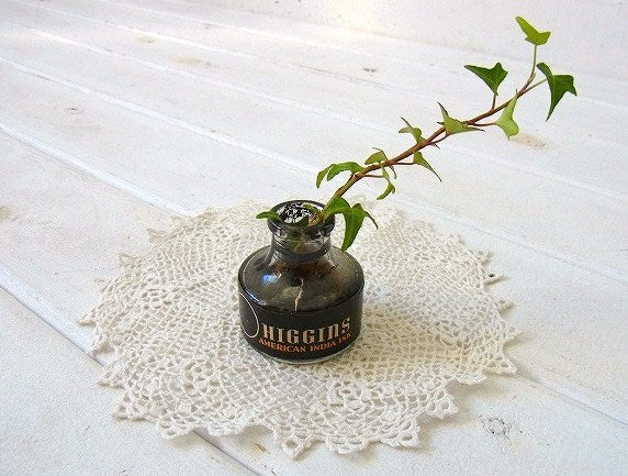 【HIGGINS】ガラス製・ヴィンテージ・インクボトル/瓶　USA