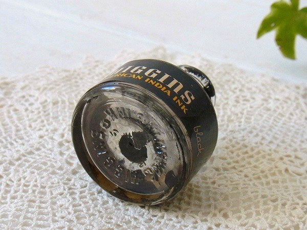 【HIGGINS】ガラス製・ヴィンテージ・インクボトル/瓶　USA