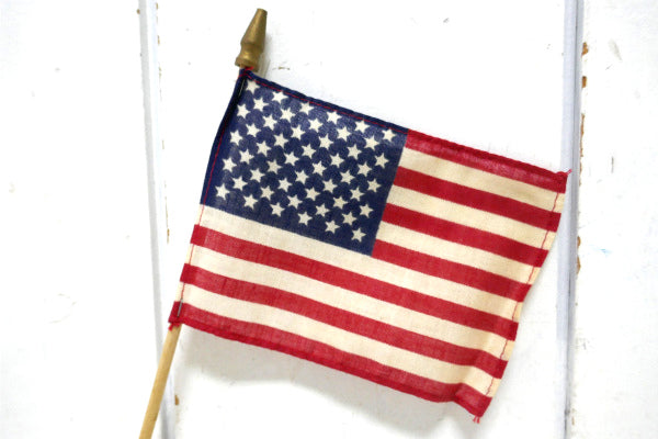 アメリカ合衆国 星条旗 ヴィンテージ 木製 ポール付き アメリカン フラッグ USA