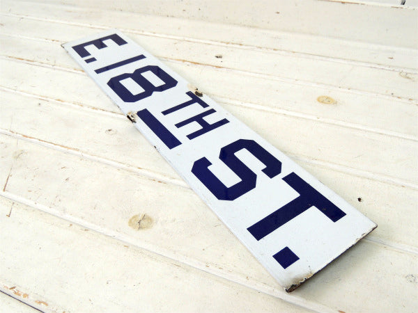 E.18TH ST. ホーロー製・CALIF ビンテージ・ストリートサイン 街路サイン 看板 USA
