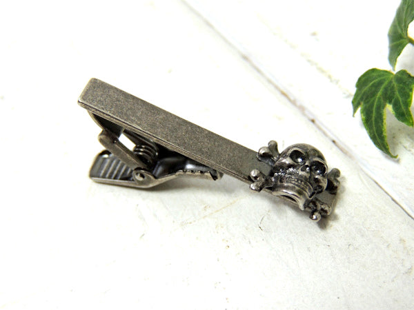 【スカルモチーフ】ドクロ&頭蓋骨・シルバーブラック・ヴィンテージ・タイピン・タイバー