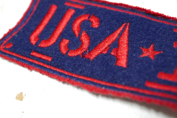 USA ★ 1 ヴィンテージ・ワッペン・刺繍 アメリカンビンテージ　紺×赤 ファッション アメカジ