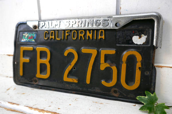 US カリフォルニア 1963s FB 2750・ヴィンテージ・ナンバープレート・パームスプリングス
