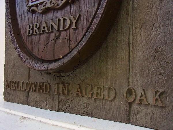 【E&J BRANDY】ブランデー・ウッド柄・ヴィンテージ・サインプレート/看板/BAR USA