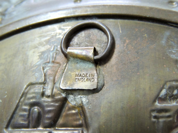 【イギリス製・英国・人物・風景画】真鍮製・アンティーク・壁飾・飾り皿