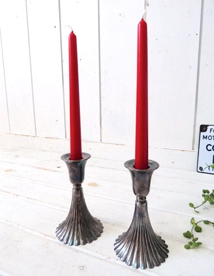 【THE SHEFFIELD SILVER】シルバー製・ヴィンテージ・キャンドルスタンド/蝋台/2個