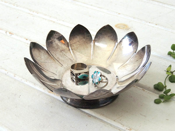 【Reed&Barton】蓮の花型・シルバー製・ヴィンテージ・トレイ/プレート USA
