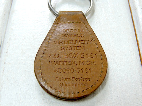 【クライスラー・アメ車】ヴィンテージ・革・茶色・レザーキーホルダー・鍵2本付き・モーター系