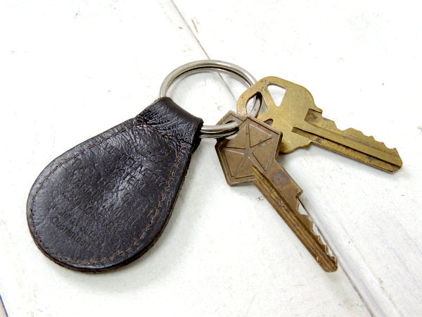 【クライスラー・アメ車】ヴィンテージ・革・黒色・レザーキーホルダー・鍵2本付き・モーター系