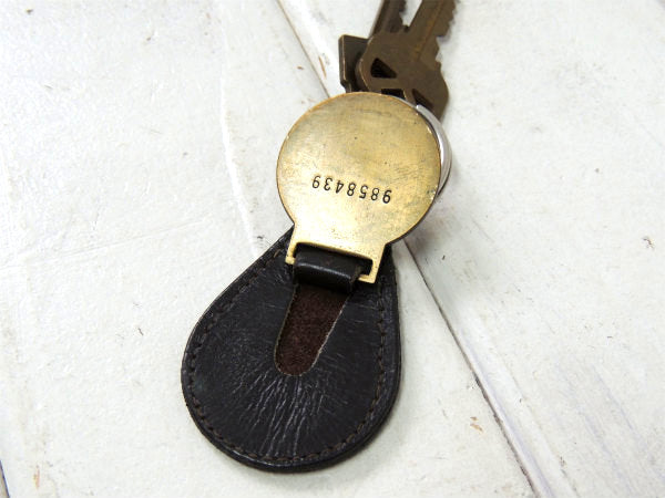 【クライスラー・アメ車】ヴィンテージ・革・黒色・レザーキーホルダー・鍵2本付き・モーター系
