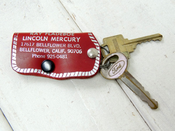 【Ford・フォード・リンカーン・マーキュリー・アメ車】ビンテージ・革・キーケース・鍵2本付き