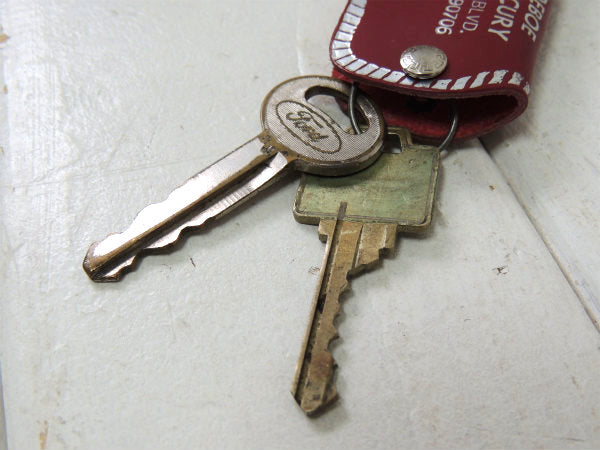 【Ford・フォード・リンカーン・マーキュリー・アメ車】ビンテージ・革・キーケース・鍵2本付き