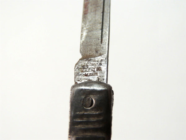 1920s~ヴィンテージ・オールド・ロングチェーン・ポケットナイフ付き・キーホルダー・折り畳みナイフ