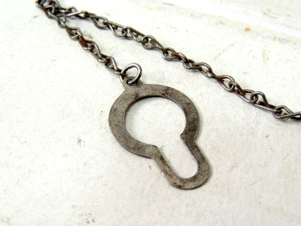 1920s~ヴィンテージ・オールド・ロングチェーン・ポケットナイフ付き・キーホルダー・折り畳みナイフ