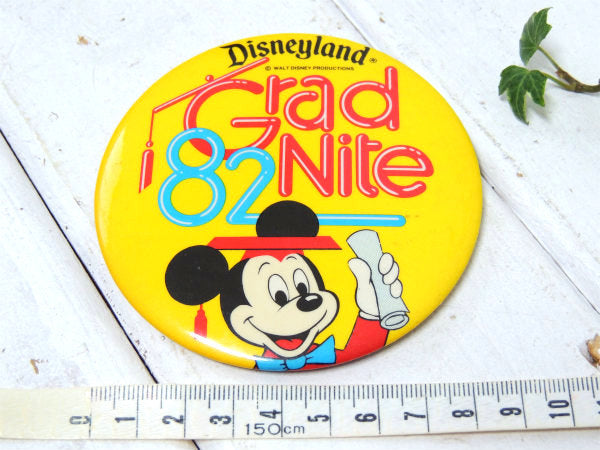 【1982年・USA】ディズニーランド・グラッドナイト・ヴィンテージ・ミッキーマウス・缶バッジ