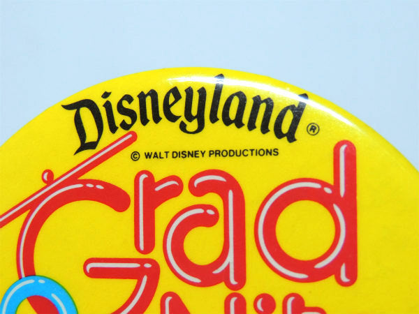 【1982年・USA】ディズニーランド・グラッドナイト・ヴィンテージ・ミッキーマウス・缶バッジ