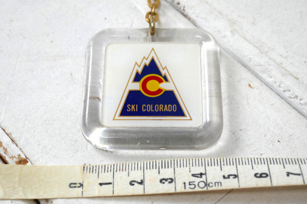 SKI・スキー・コロラド州・デッドストック・ヴィンテージ・両面・キーホルダー USA