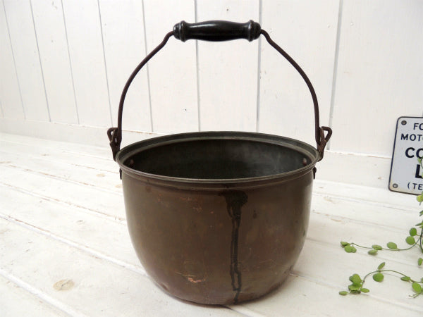 【Old Colony】USA・銅製の大きなヴィンテージ・鍋/銅鍋/コッパー