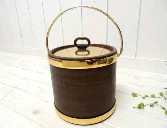 Kraftware ウッド柄・ヴィンテージ・アイスペール アイスバスケット ミッドセンチュリー US