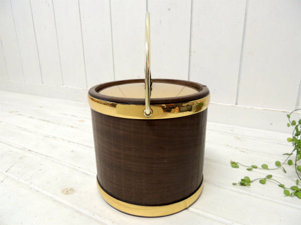 Kraftware ウッド柄・ヴィンテージ・アイスペール アイスバスケット ミッドセンチュリー US