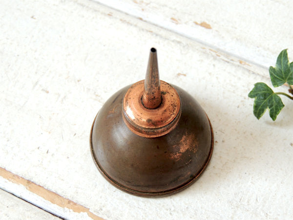 【真鍮製】ちいさな・アンティーク・油差し・オイル差し・オイラー・ガレージ・工業系・USA