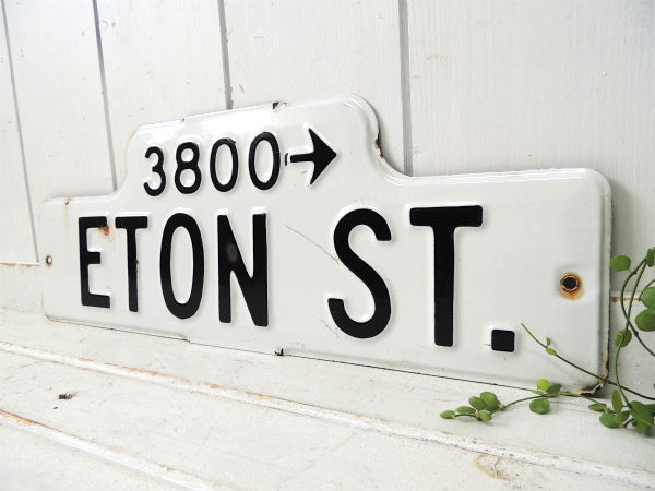 【3800→/ETON ST.】USA・ホーロー製・ヴィンテージ・ストリートサイン/標識/看板