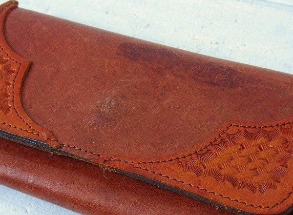 HAND CRAFTED/型押しカービング(手彫り)ヴィンテージ・レザー・革の長財布・ウォレット